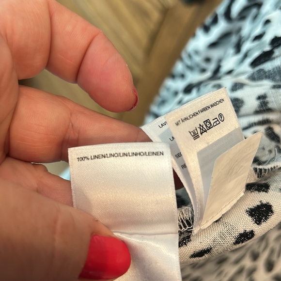 Jones New York Linen Animal Print Button‎ Up petite large PL - Picture 6 of 6